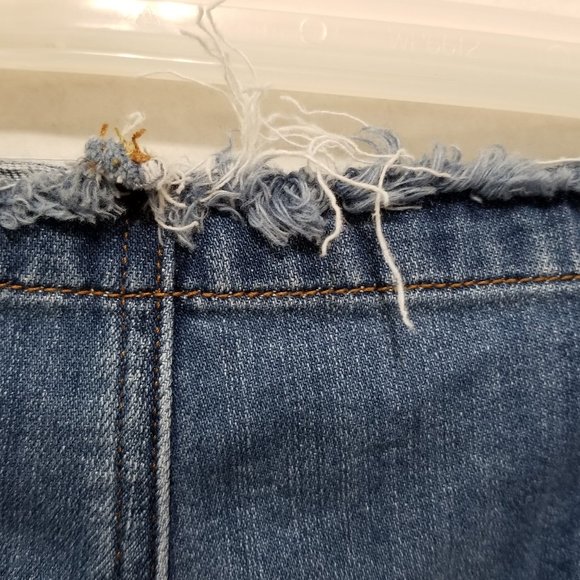 American Eagle skort 18 distressed frayed tie side wrap denim jean cut off waist - Picture 14 of 16